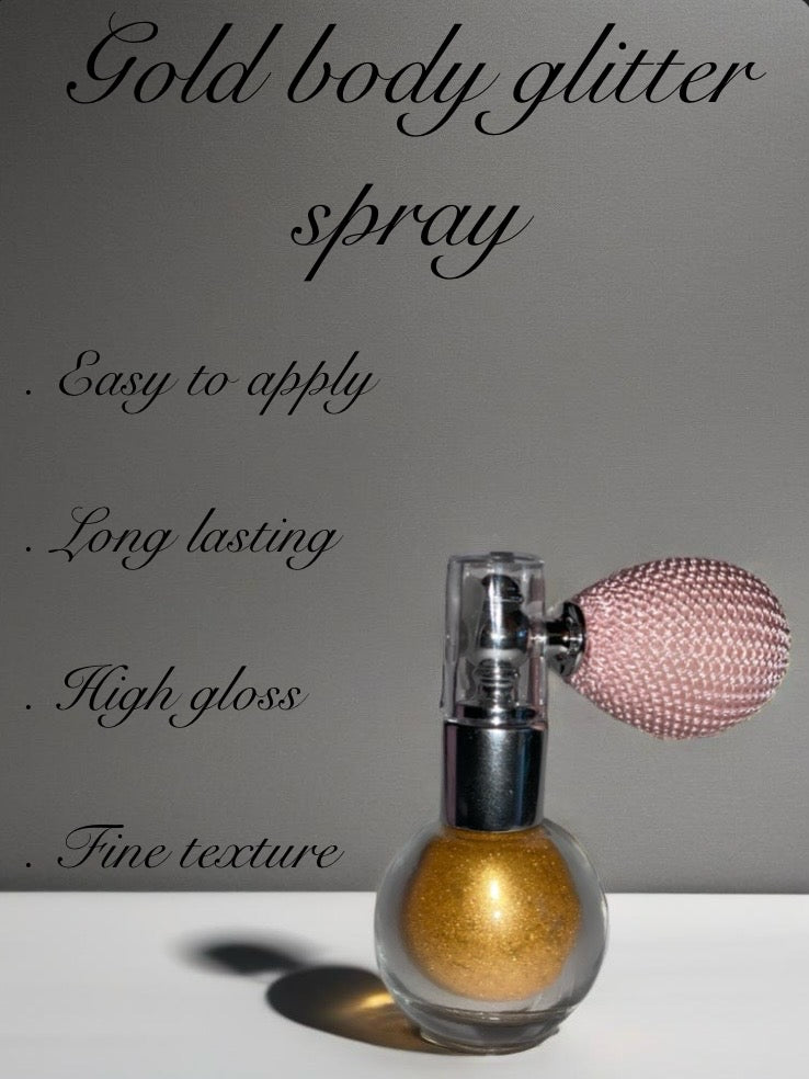 gold body glitter spray