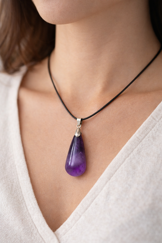 Purple Crystal Pendant Necklace