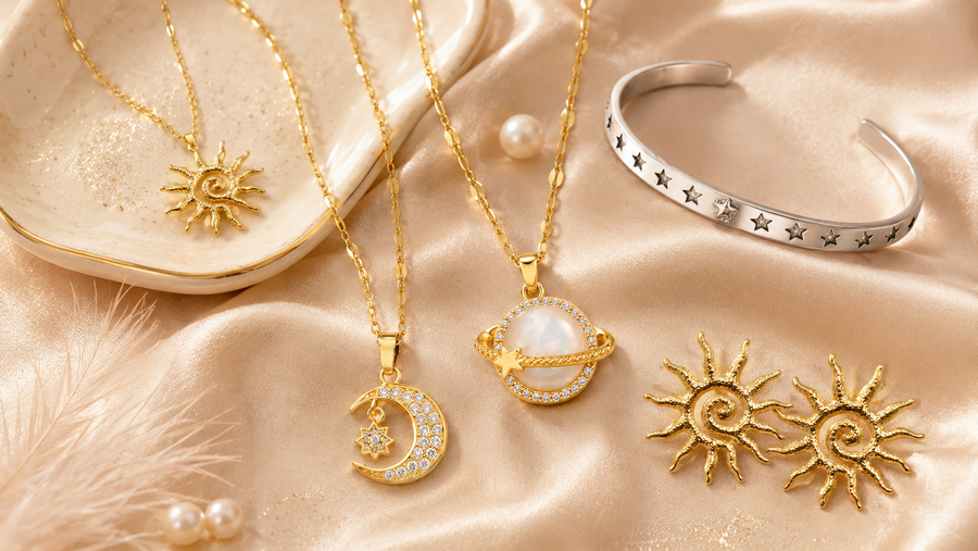 Celestial Jewelry Trend: How to Style Moon, Star, Sun and Planet Jewelry