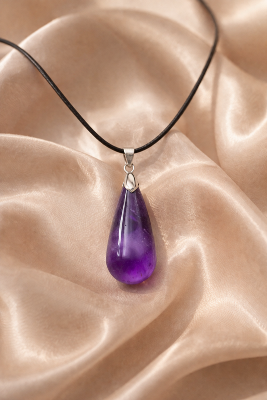 Purple Crystal Pendant Necklace