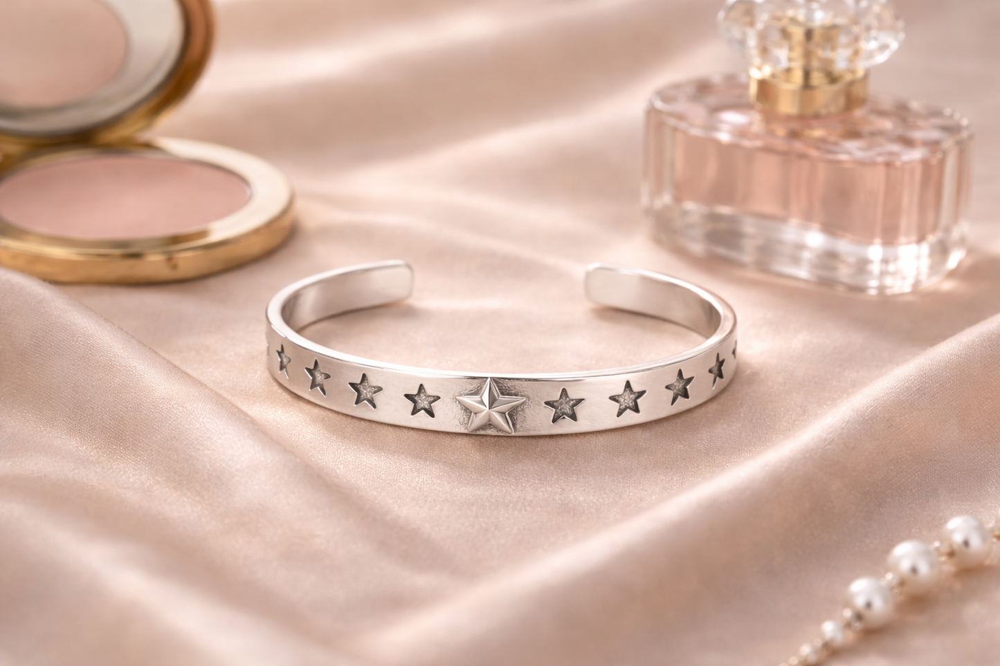 Silver Star Cuff Bracelet
