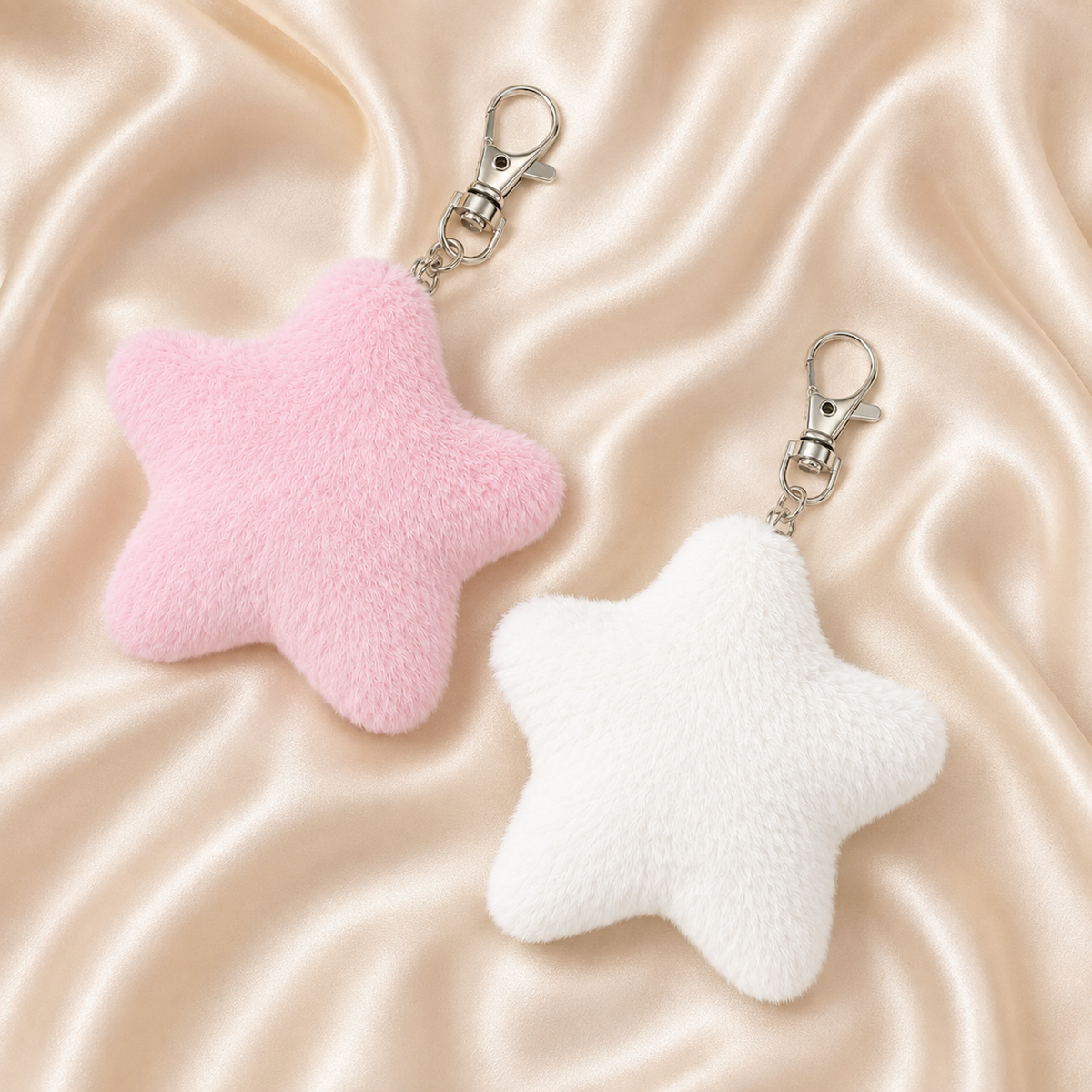 Star Pom Pom Keychain Default Title gift-ready presentation