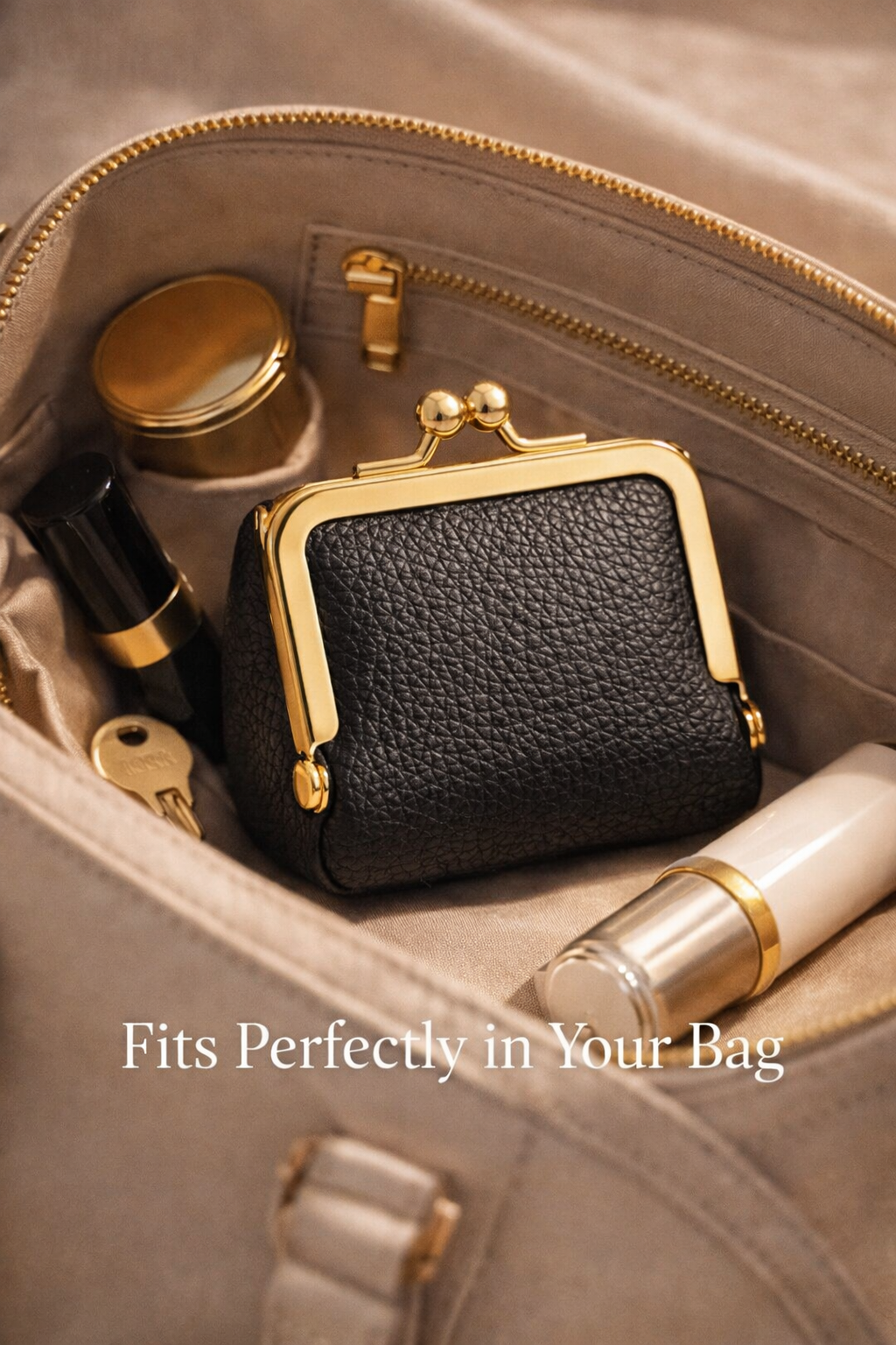 Mini Leather Coin Purse Wallet – Compact Zipper Change Pouch