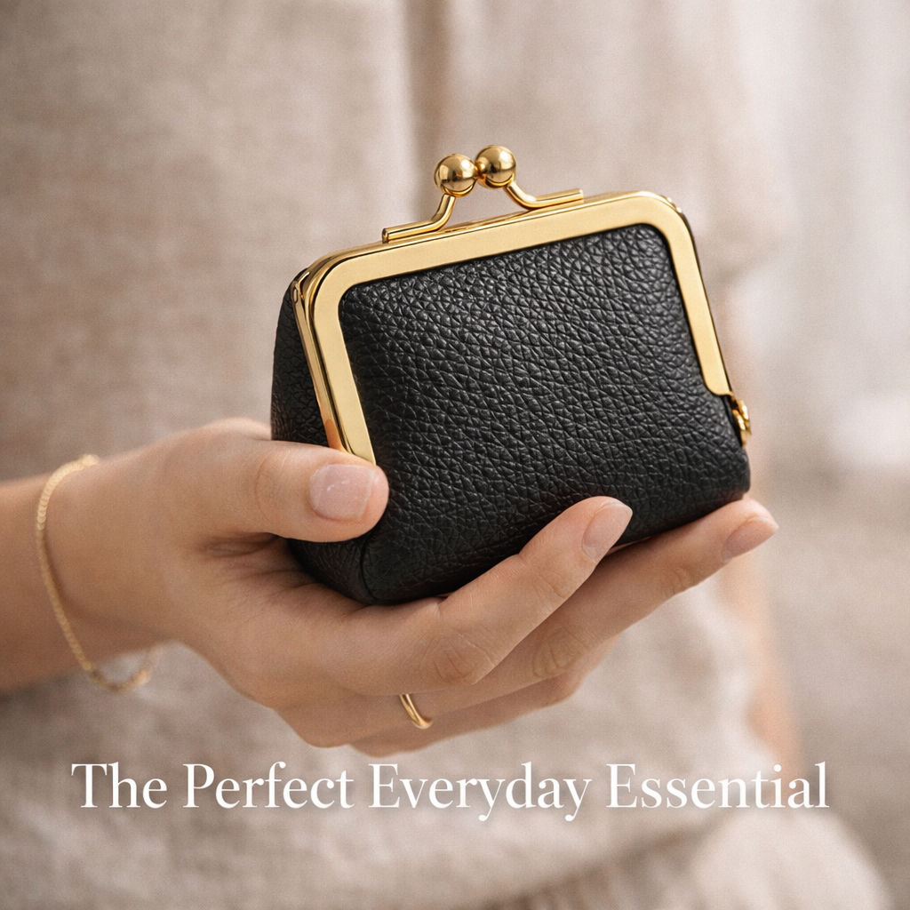 Mini Leather Coin Purse Wallet – Compact Zipper Change Pouch