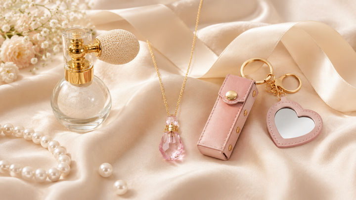 Affordable bridesmaid gift set styled with jewelry and accessories