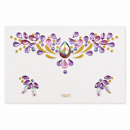 Pink and Purple Festival Face Gems gift-ready product presentation