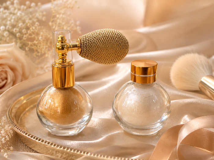 Gold and silver body shimmer set
