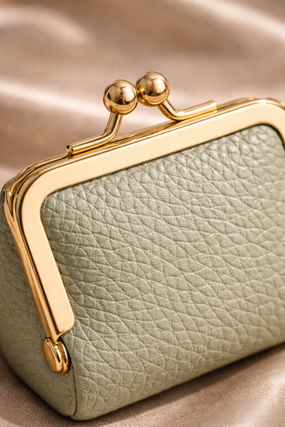 Mini Leather Coin Purse Wallet – Compact Zipper Change Pouch