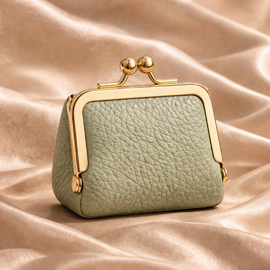 Mini Leather Coin Purse Wallet – Compact Zipper Change Pouch