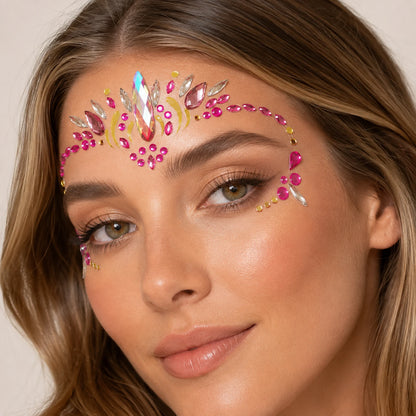 Hot Pink Festival Face Gems Default Title in lifestyle context