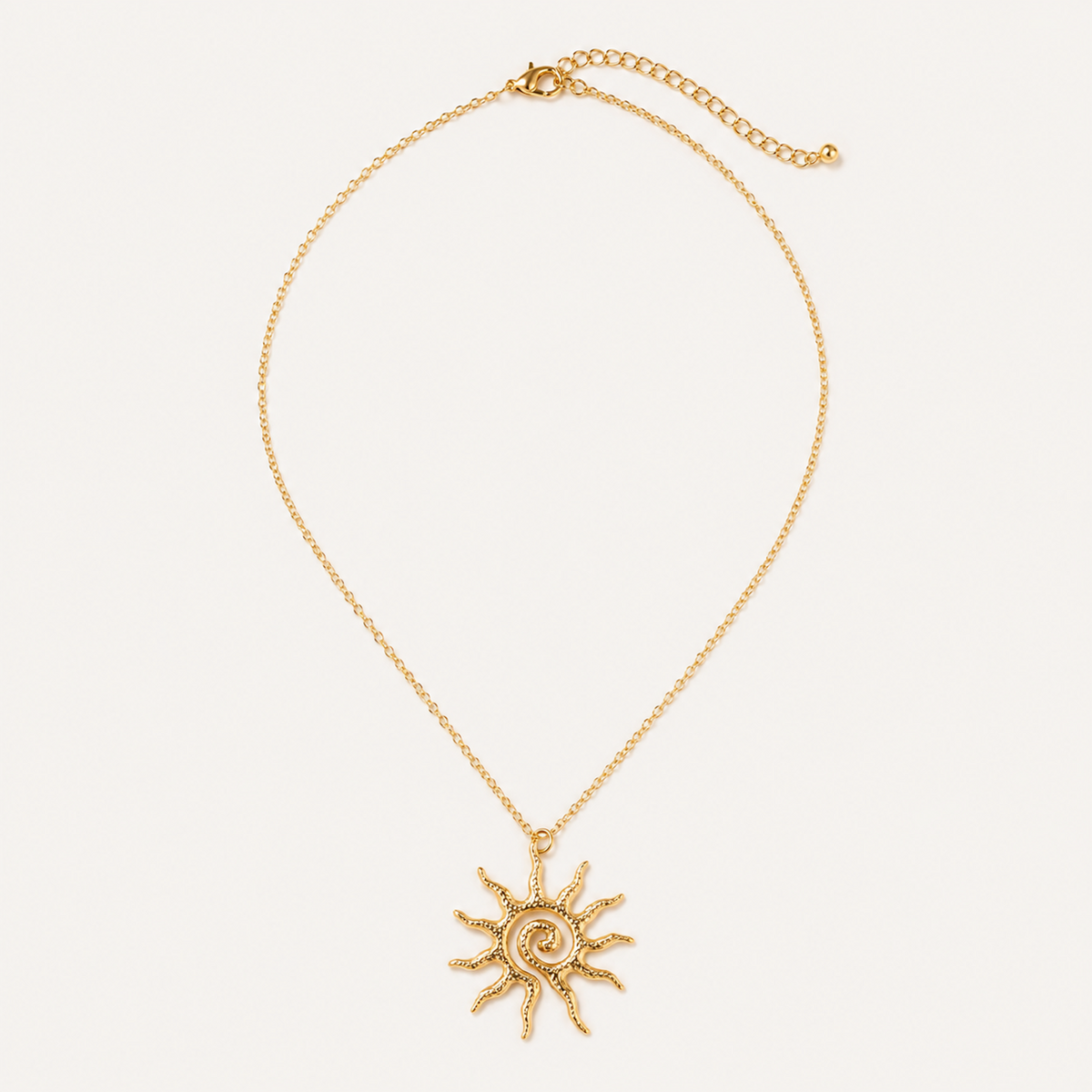 Gold Sun Pendant Necklace clean product image