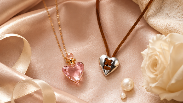 Vintage Silver Heart Leather Necklace styled as a romantic jewelry gift