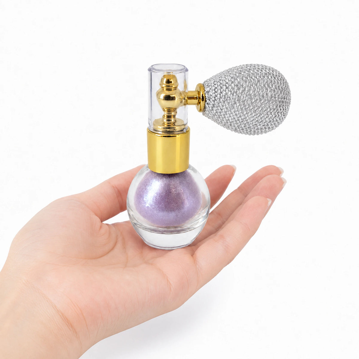 Lavender Body & Hair Shimmer Powder Default Title showing scale and fit