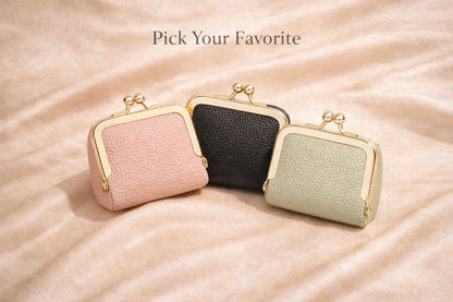 Mini Leather Coin Purse Wallet – Compact Zipper Change Pouch