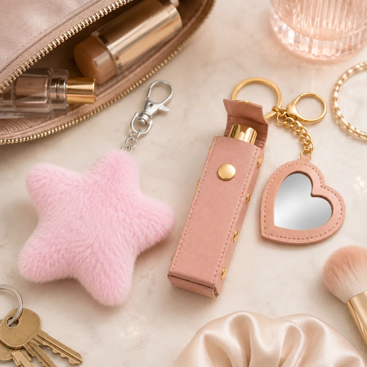 Luxe Little Extras Keychain Gift Set Default Title showing scale and fit