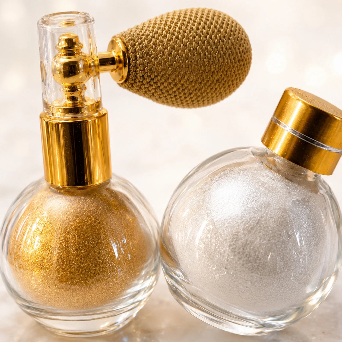 Close-up detail of Luxury Gold & Silver Body Shimmer Set Default Title