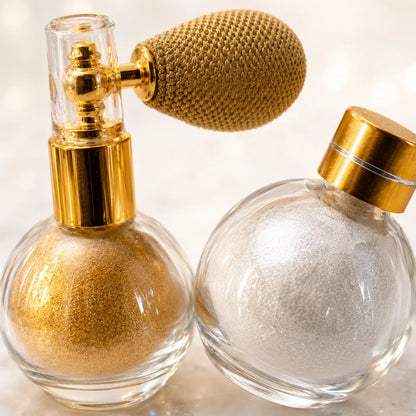 Close-up detail of Luxury Gold & Silver Body Shimmer Set Default Title