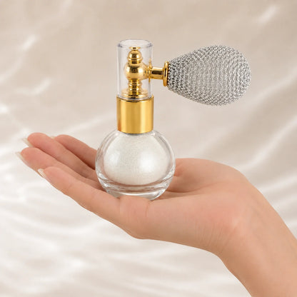 Luxury Pearl White Body & Hair Shimmer Powder Default Title showing scale and fit