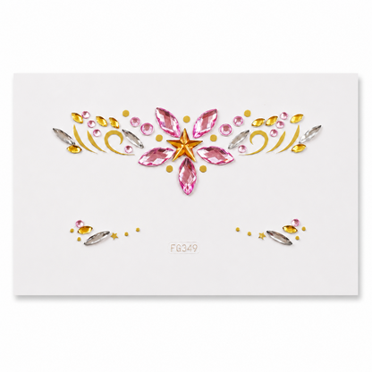 Pink Star Festival Face Gems complete set on a clean white background