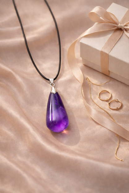 Purple Crystal Pendant Necklace