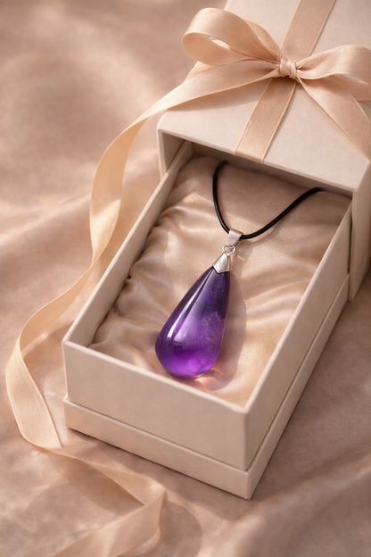 Purple Crystal Pendant Necklace