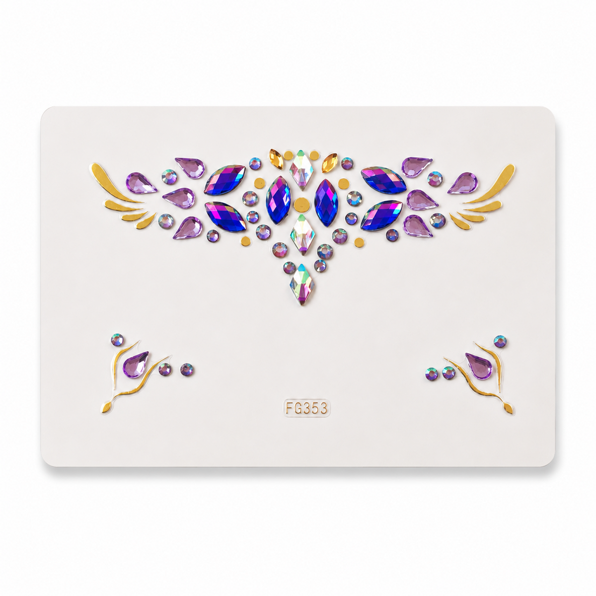 Rainbow Jewel Festival Face Gems clean product contents on white background
