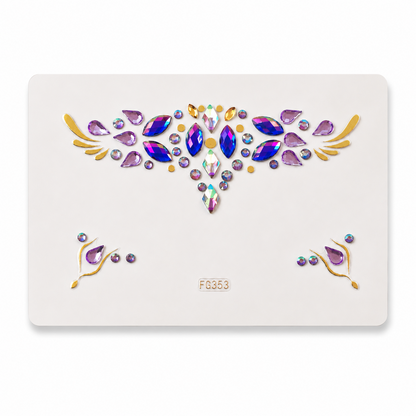 Rainbow Jewel Festival Face Gems clean product contents on white background