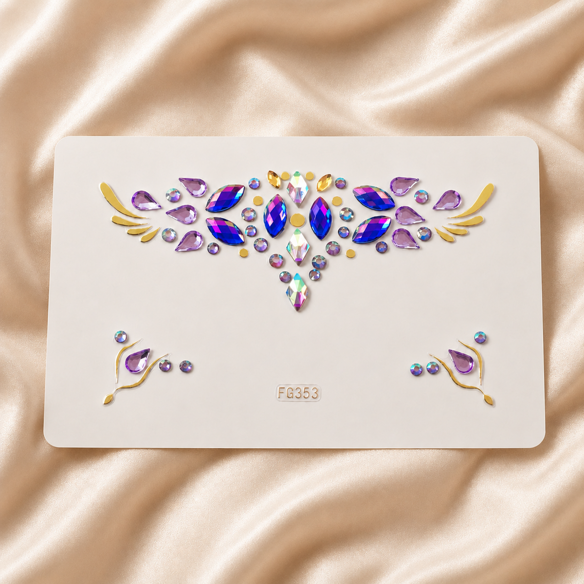 Rainbow Jewel Festival Face Gems hero product image with blue purple gold and iridescent gems