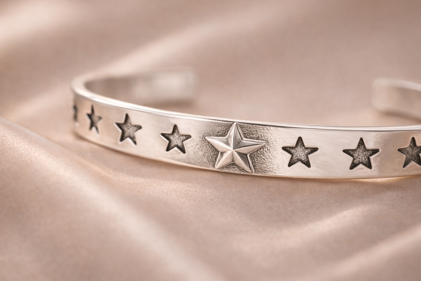 Silver Star Cuff Bracelet