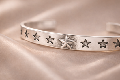Silver Star Cuff Bracelet