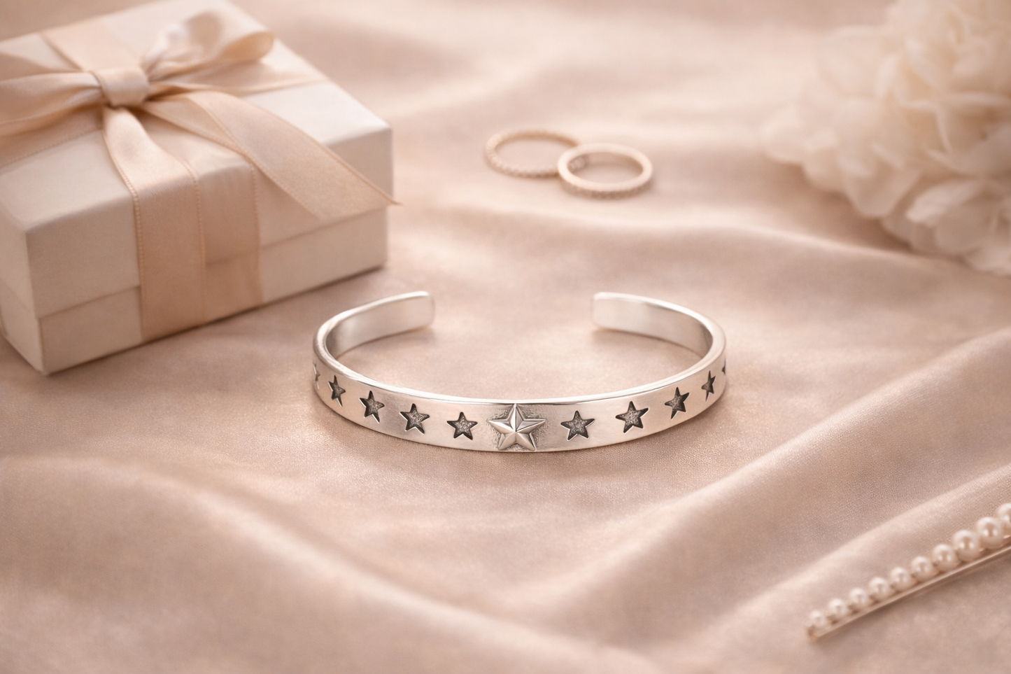 Silver Star Cuff Bracelet