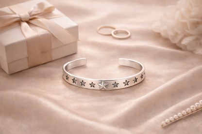 Silver Star Cuff Bracelet