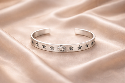 Silver Star Cuff Bracelet