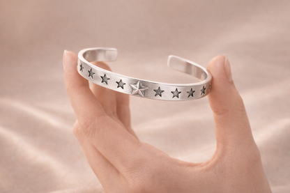 Silver Star Cuff Bracelet