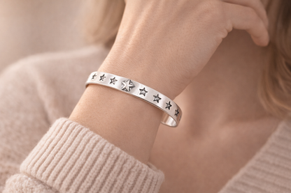 Silver Star Cuff Bracelet