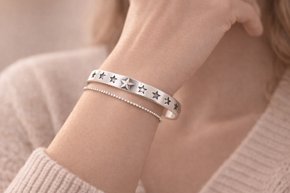 Silver Star Cuff Bracelet