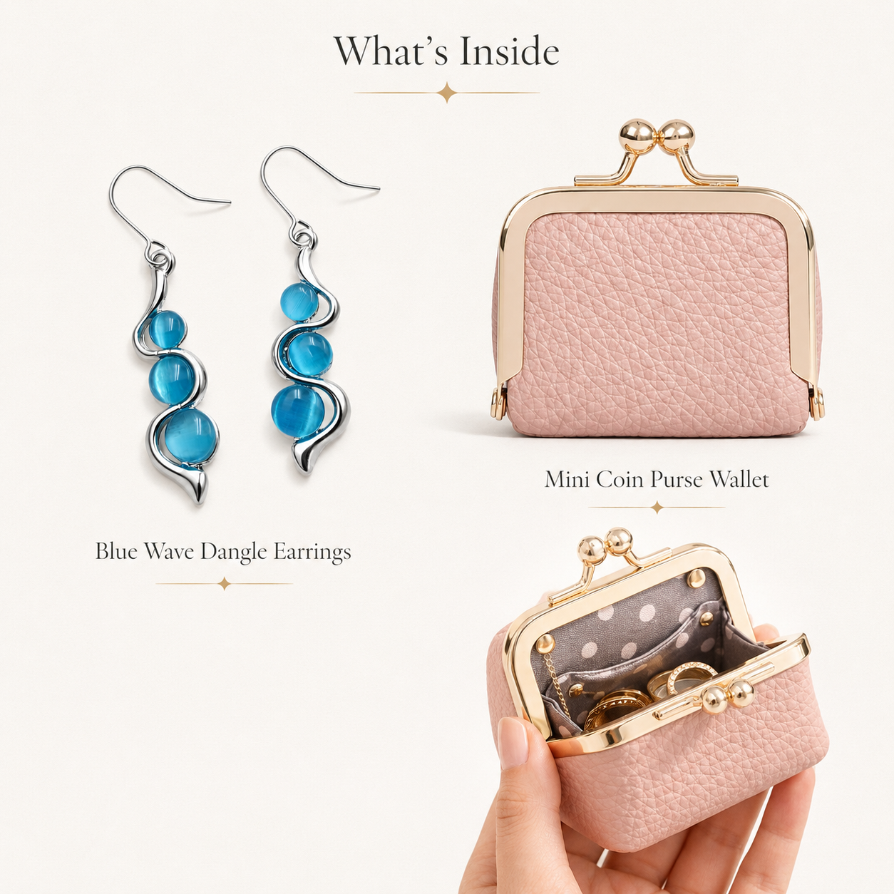 Blue Wave Earrings and Mini Coin Purse Gift Set product guide graphic