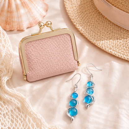 Blue Wave Earrings and Mini Coin Purse Gift Set lifestyle image