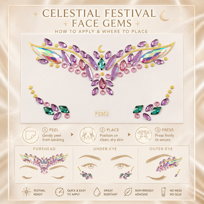 Celestial Festival Face Gems product guide graphic