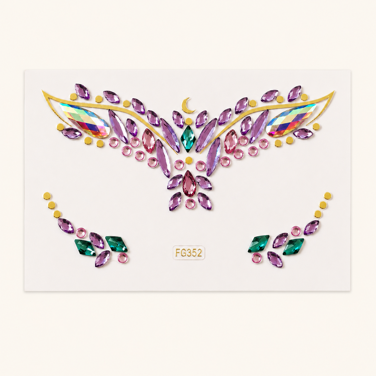 Celestial Moon & Star Self-Adhesive Face Gems clean product view