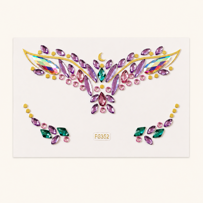 Celestial Moon & Star Self-Adhesive Face Gems clean product view