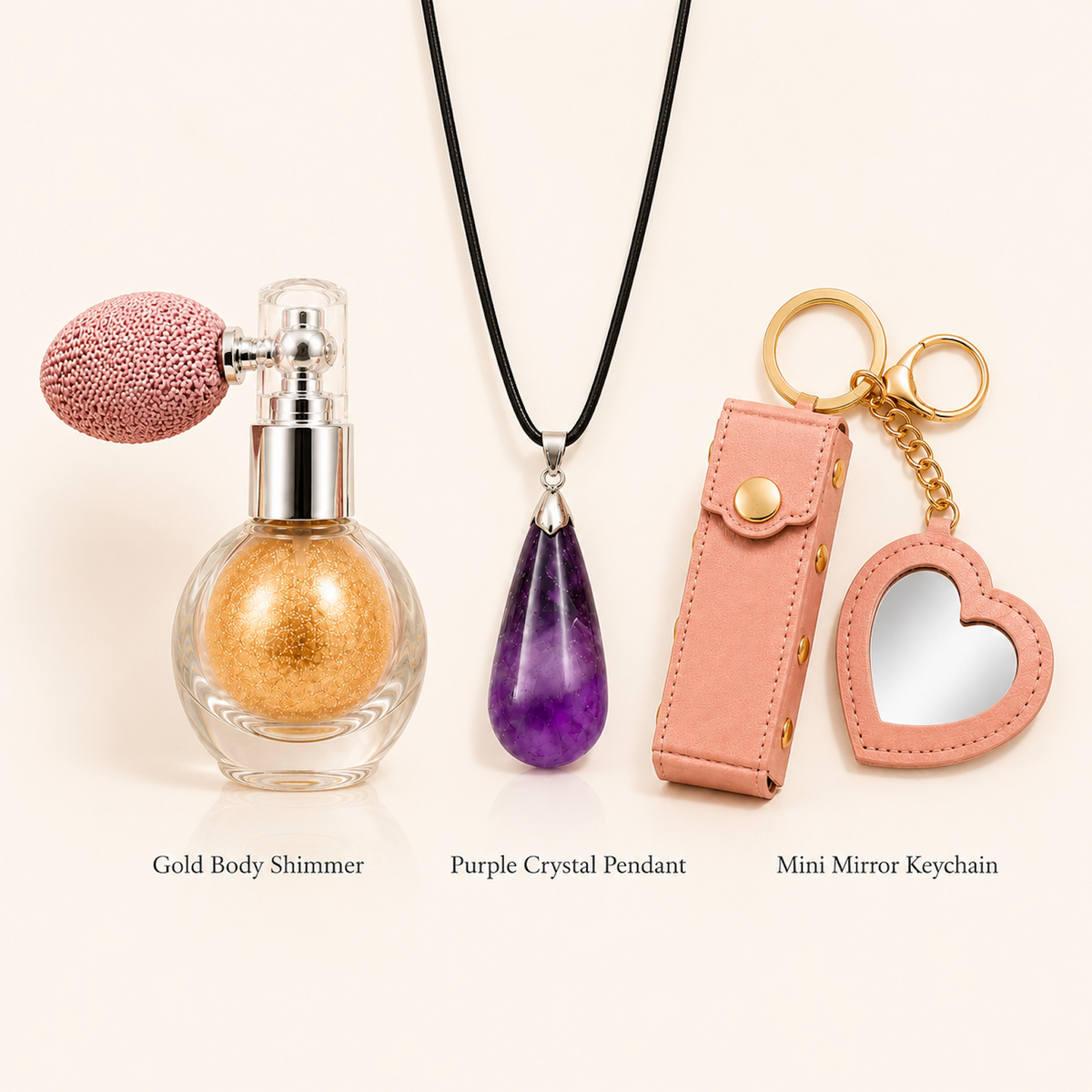 Complete Glow Beauty and Jewelry Gift Set macro detail