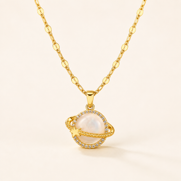 Gold Celestial Planet Pendant Necklace product image