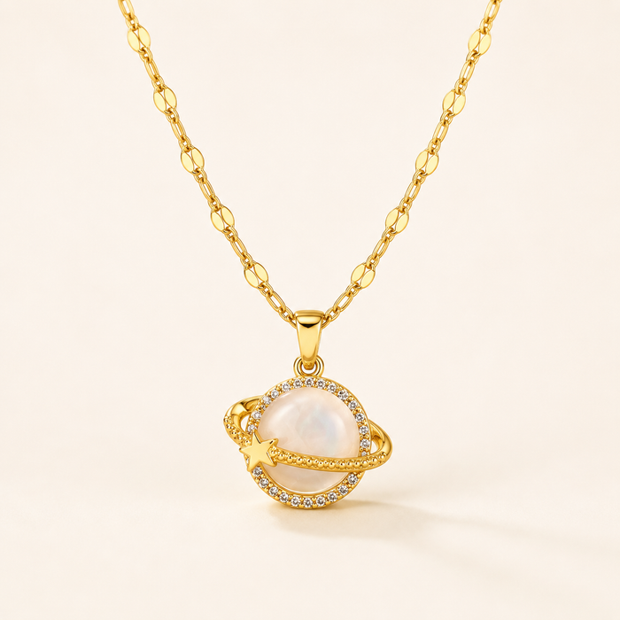 Gold Celestial Planet Pendant Necklace product image