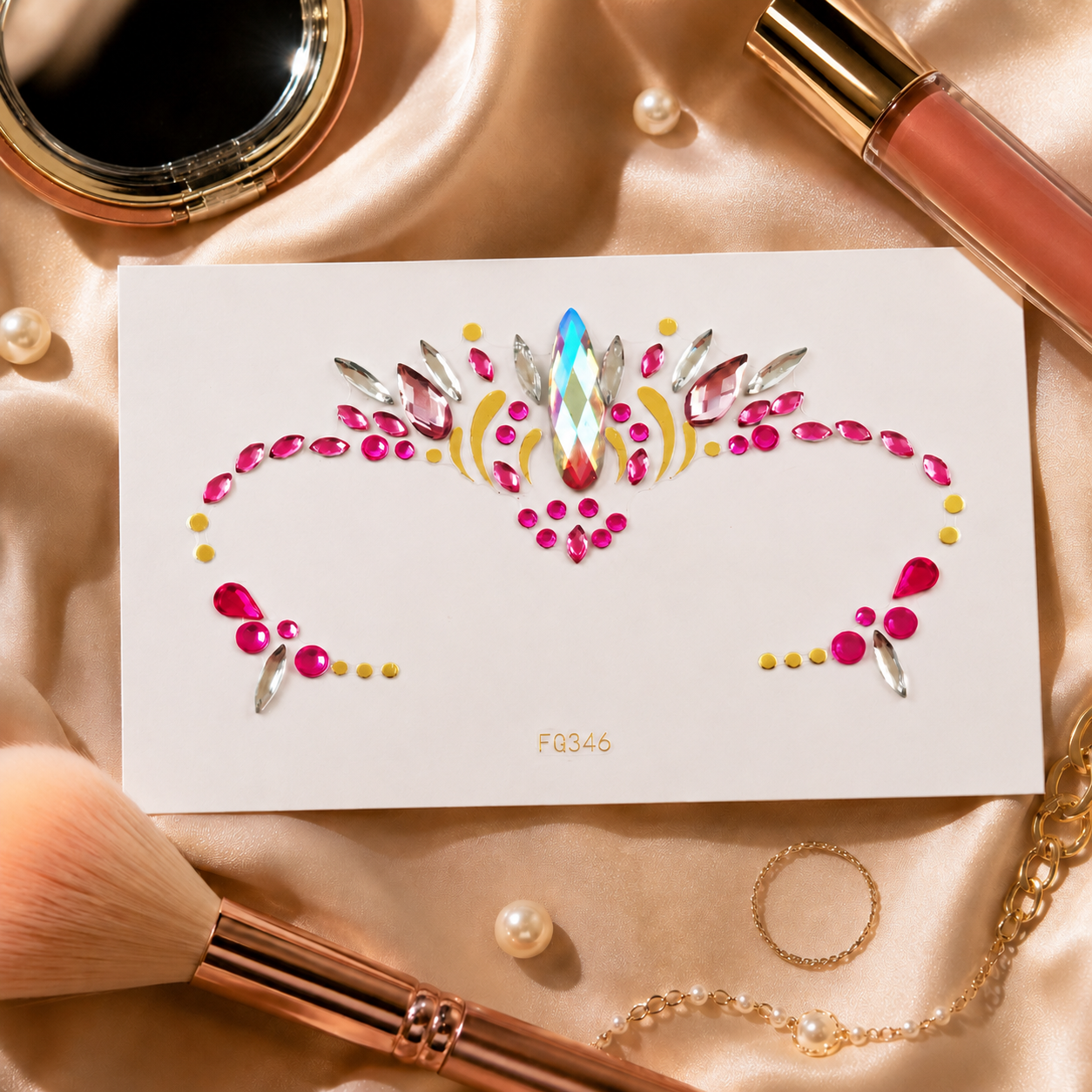 Additional close-up detail of Hot Pink Festival Face Gems