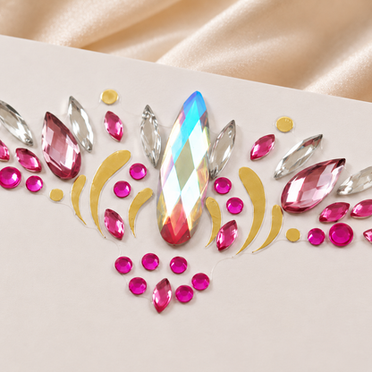 Close-up detail of Hot Pink Festival Face Gems