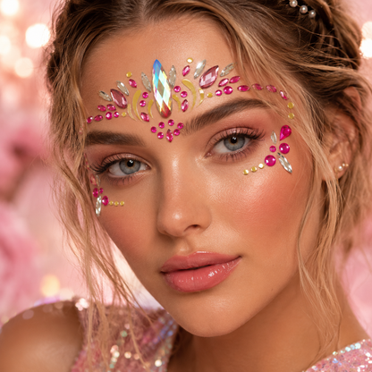 Hot Pink Festival Face Gems lifestyle image