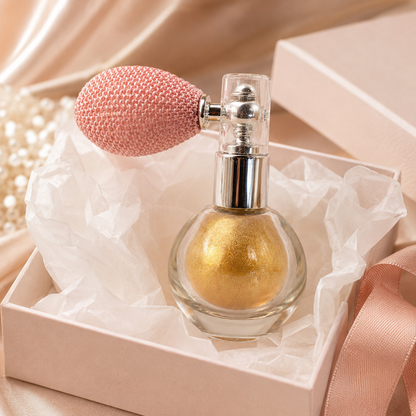 Luxury Gold Body and Hair Shimmer Powder gift-ready packaging image