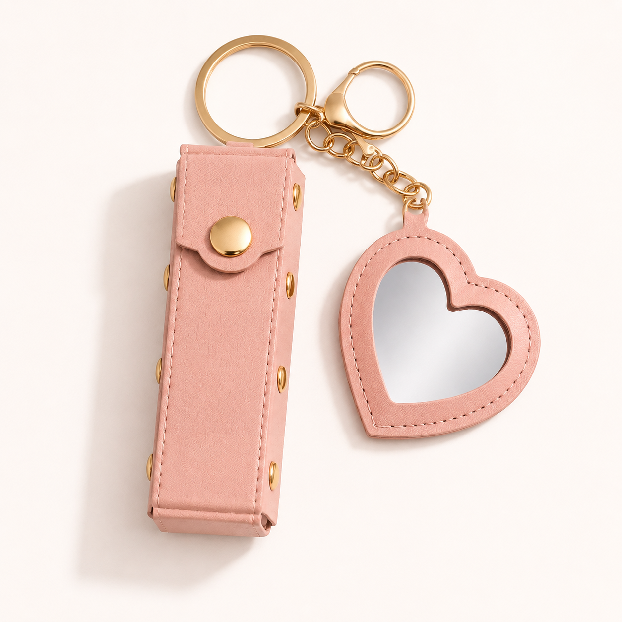 Mini Heart Lipstick Mirror Keychain product image