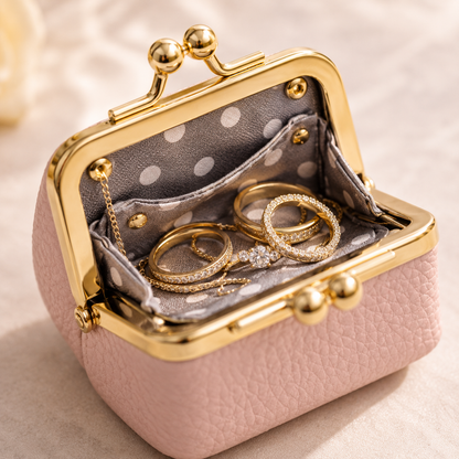Close-up detail of Mini Leather Coin Purse Wallet